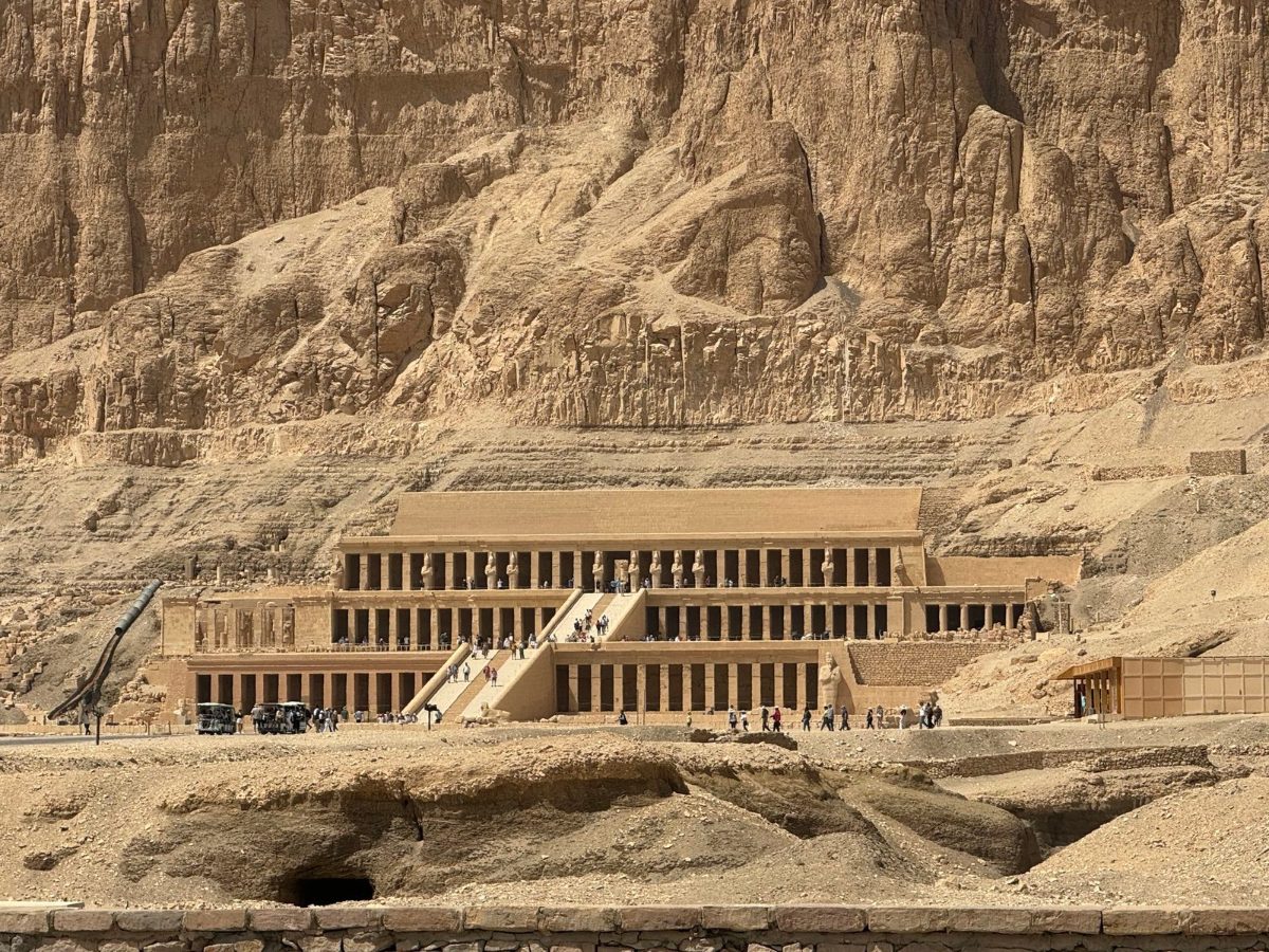 Terraced Mortuary Temple of Hatshepsut below the cliffs of Deir el-Bahari, Luxor