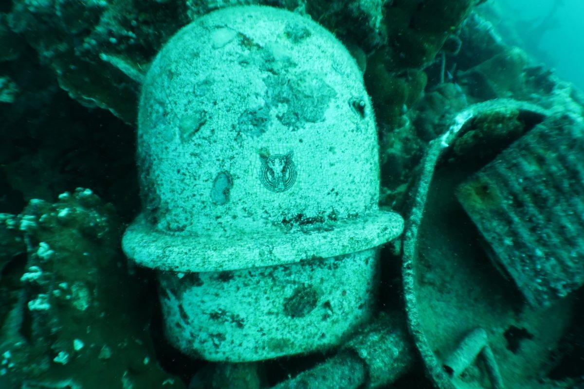 Encrusted artifact on a WWII wreck in Palau